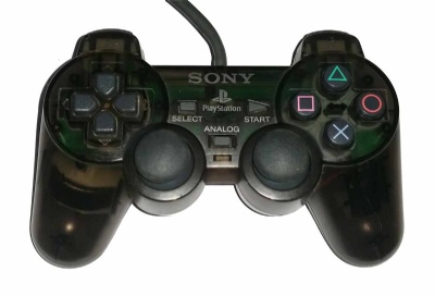 PS1 Official DualShock Controller (SCPH-1200) (Transparent Black) - Playstation