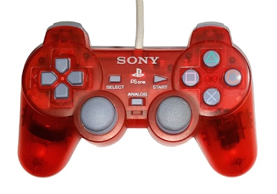 PS1 Official DualShock Controller (SCPH-110) (PSOne Transparent Red) - Playstation