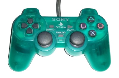 PS1 Official DualShock Controller (SCPH-1200) (Transparent Green) - Playstation