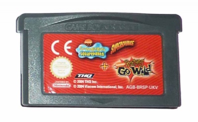 2 Games in 1: SpongeBob Squarepants: SuperSponge + Rugrats Go Wild - Game Boy Advance