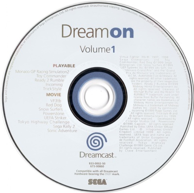 Dreamcast Demo Disc - DreamOn Volume 1 - Dreamcast