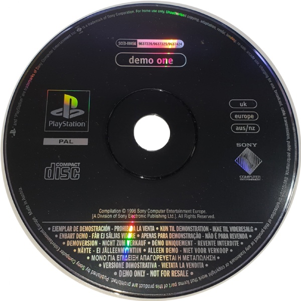 Evolve Numeric dual Buy PS1 Demo Disc: Demo One (SCED-00456) Playstation Australia