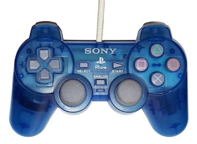 PS1 Official DualShock Controller (SCPH-110) (PSOne Transparent Blue) - Playstation