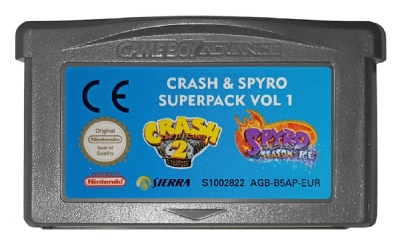 Crash & Spyro Super Pack Volume 1: Crash Bandicoot 2: N-tranced + Spyro: Season of Ice - Game Boy Advance